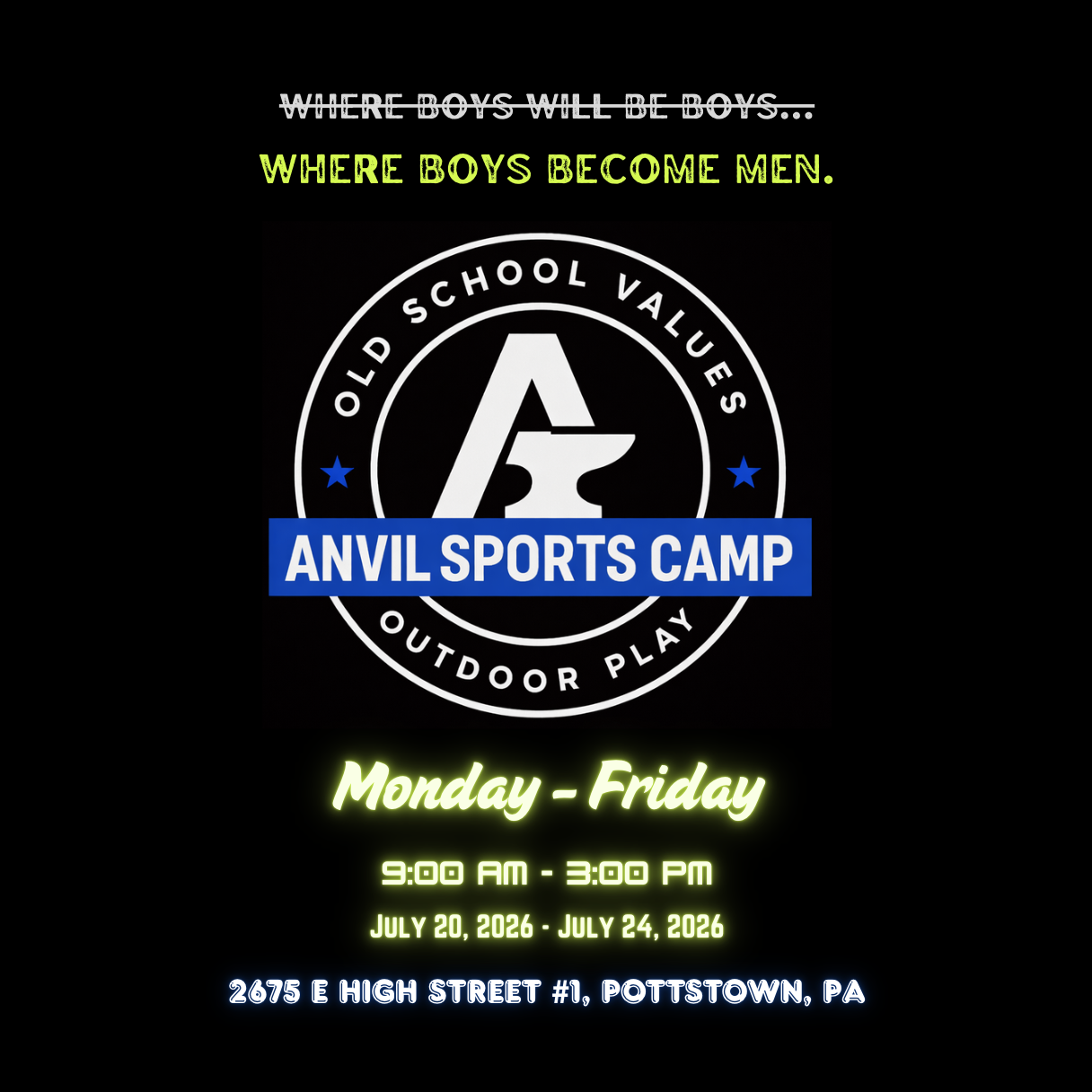 Anvil Sports Camp: Summer, 2026!