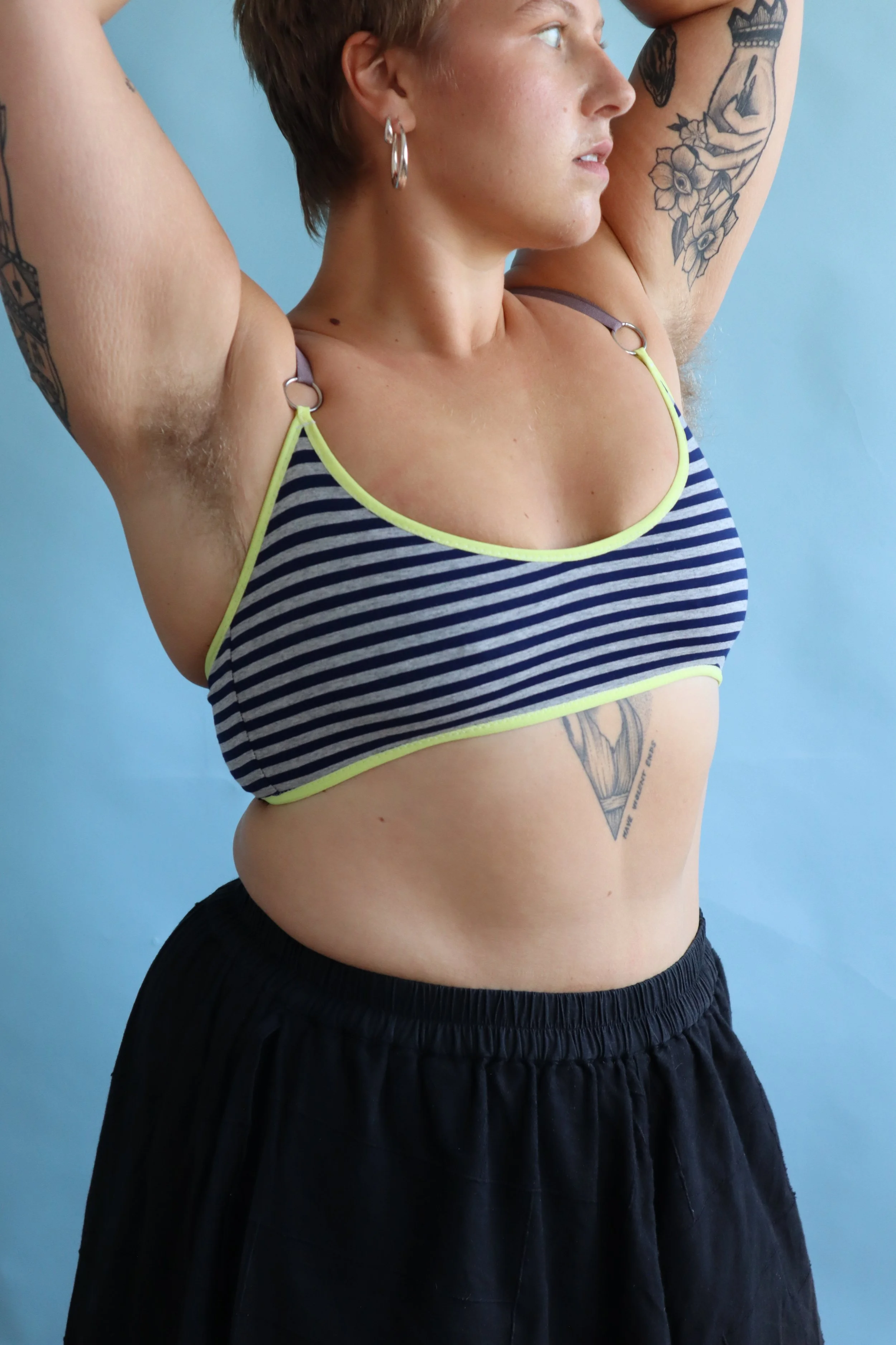 yellow and grey bra