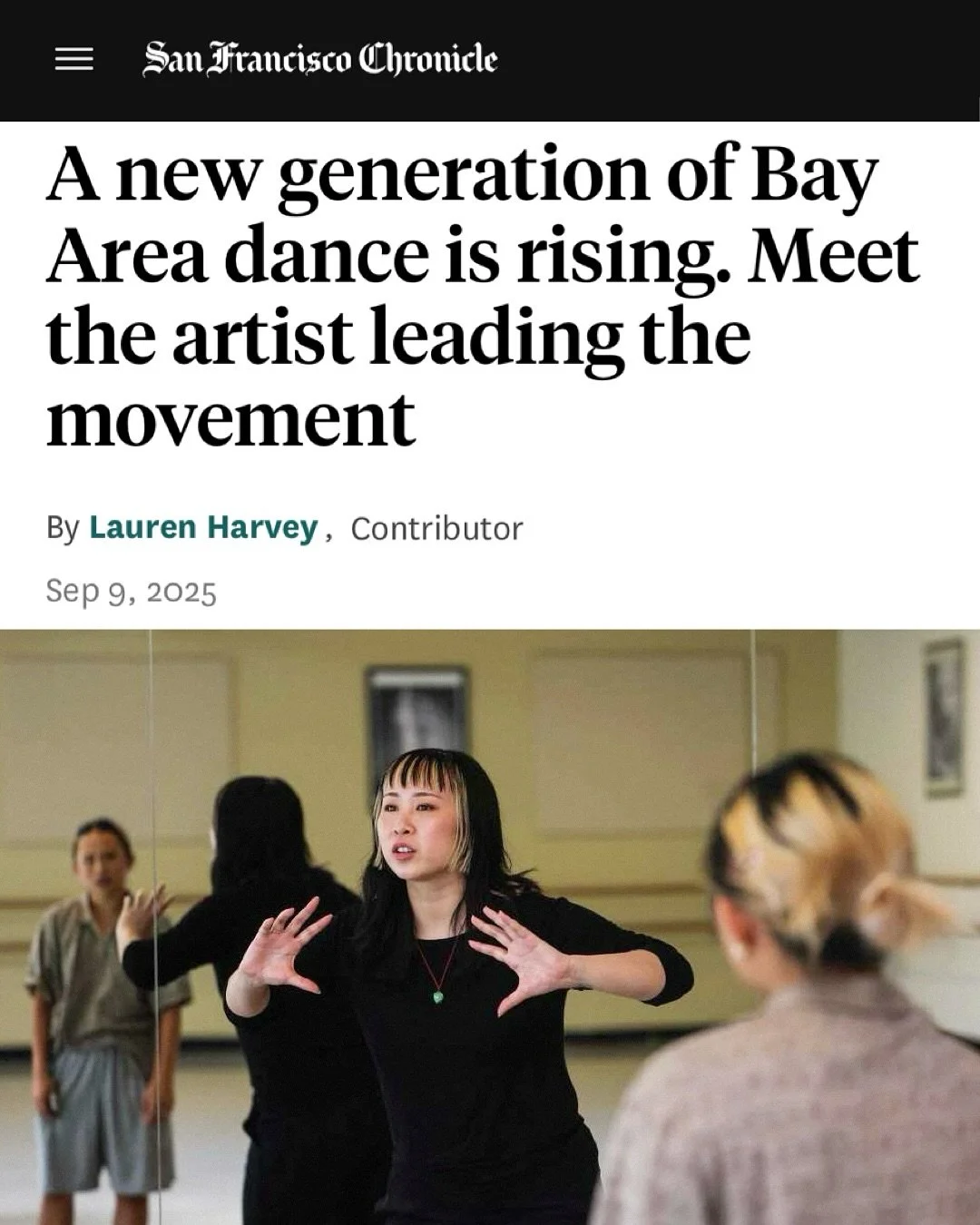 In the Chronicle today, and on the stage this weekend! 📰✨

&ldquo;[Chong] is making a name for herself as the founder and artistic director of a new dance organization that aims to empower voices from marginalized artists: EIGHT/MOVES named after th