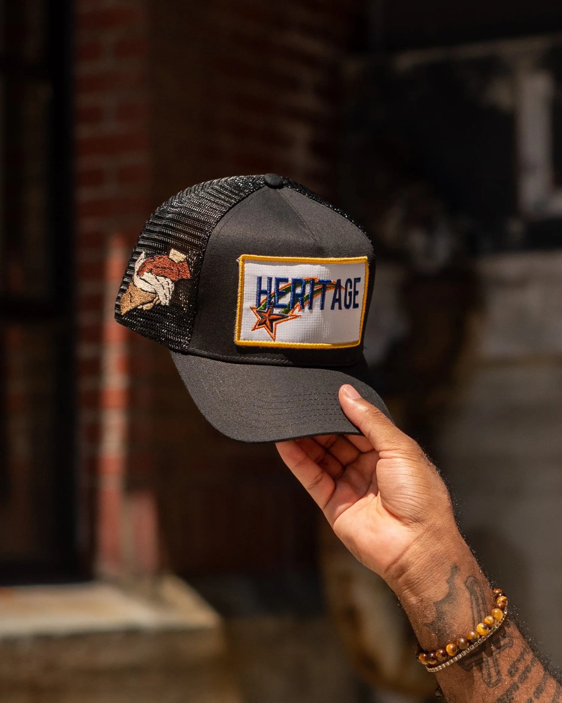 Heritage Advertisement Black Trucker Cap