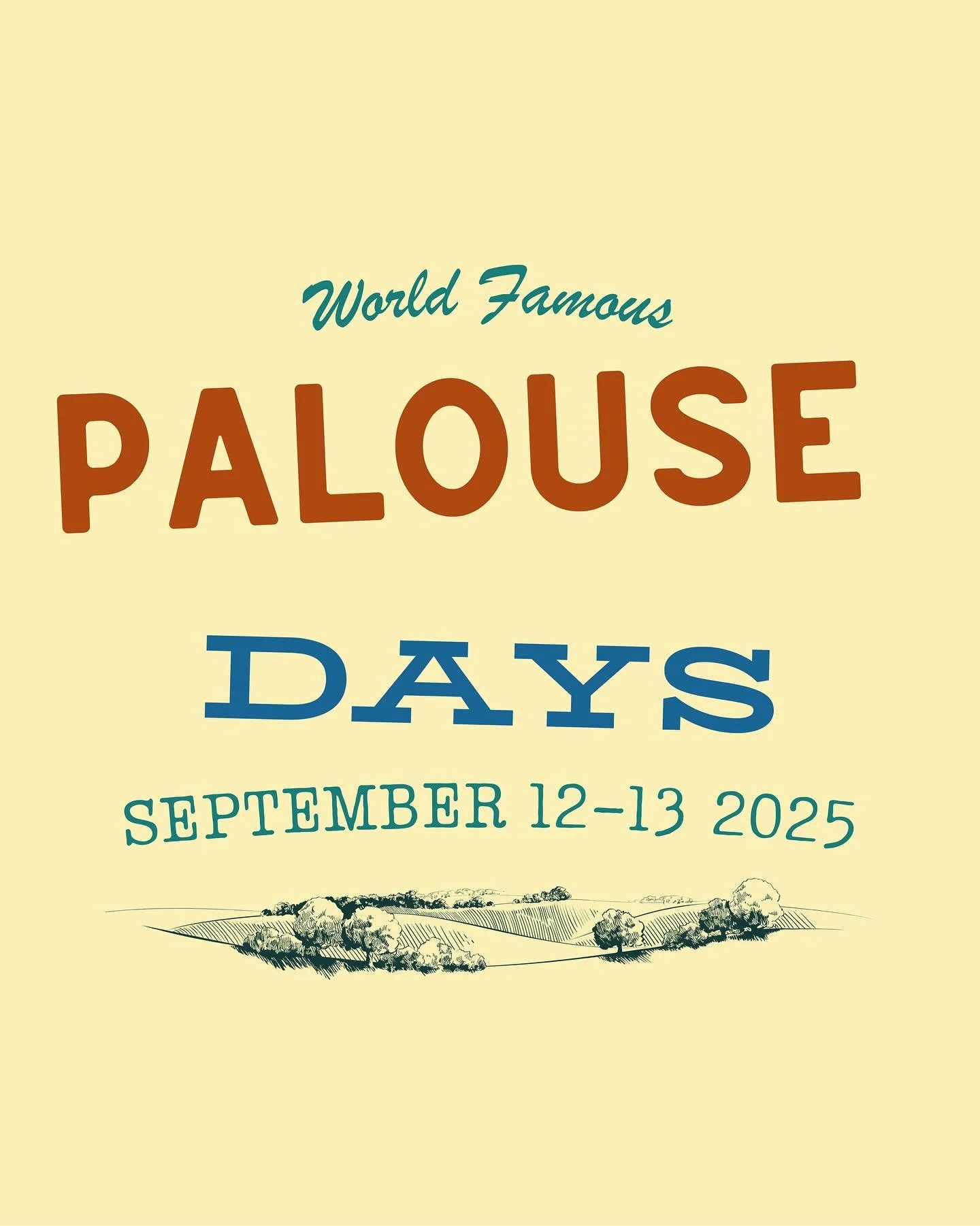 World Famous Palouse Days is right around the corner and you're invited! Celebrate late summer and the harvest season on Saturday, September 13 right here in Palouse the town 🌾

Don't miss the pancakes, the car show, the parade, the Lion's Club burg