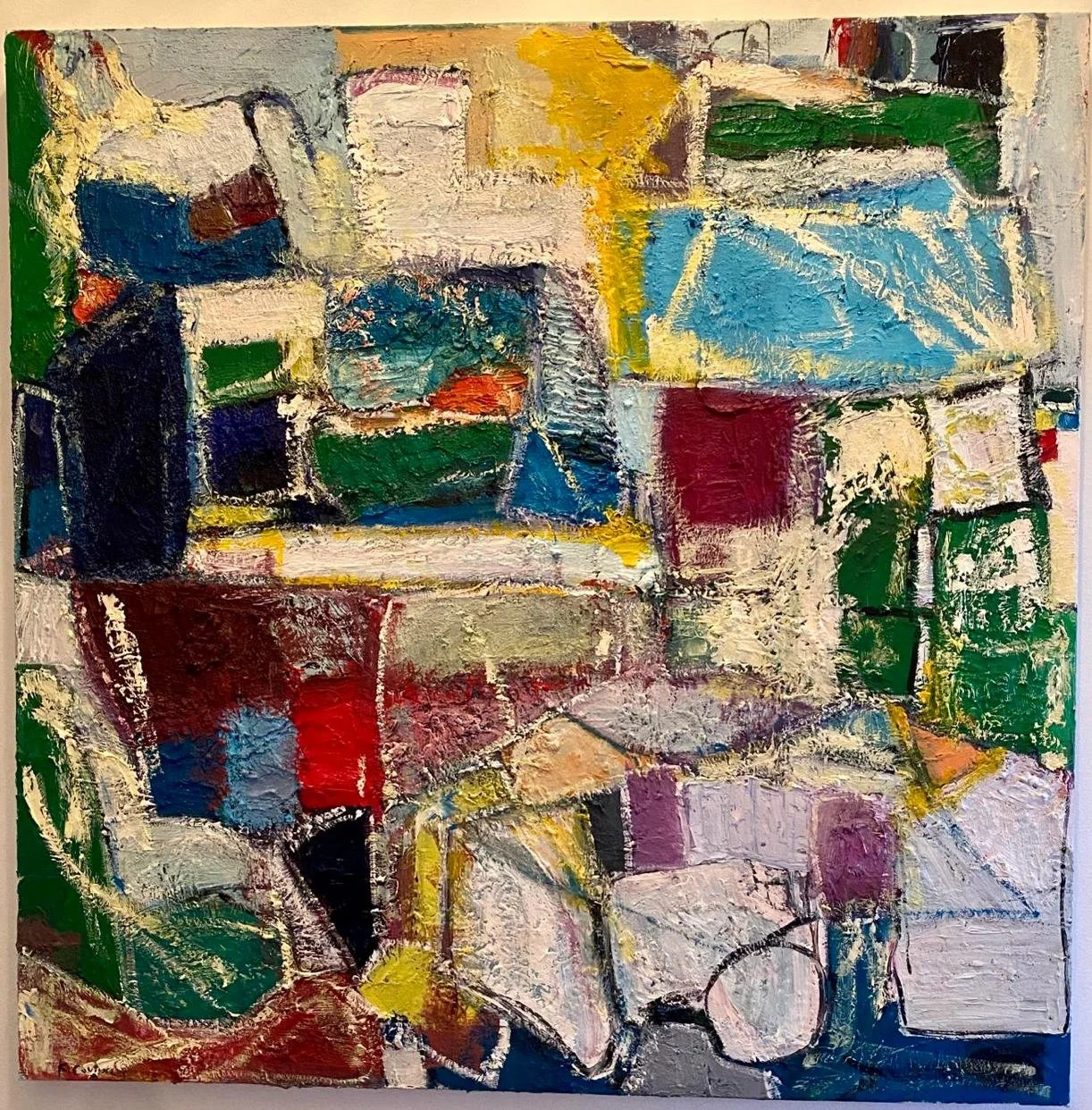 The First 6 Minutes, oil on stretched canvas, 36'x36'x1.5' NO LONGER AVAILABLE