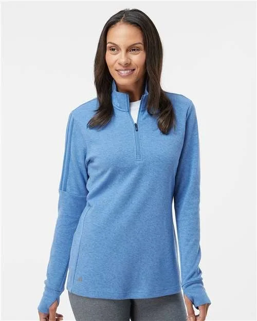 Adidas 07153 Women's 3-Stripes Quarter-Zip Sweater Pullover