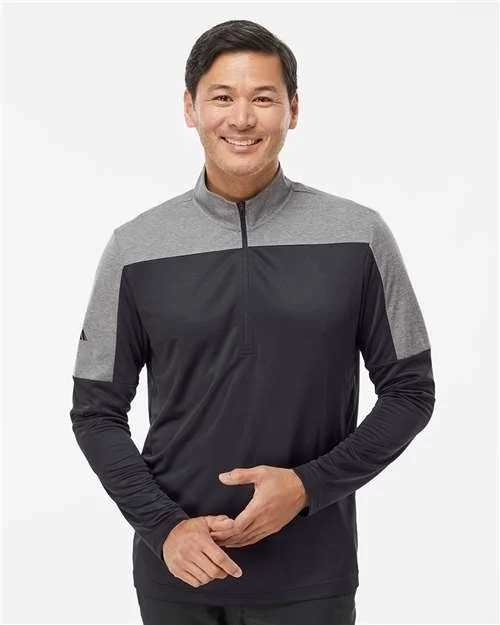 Adidas 06853 Men's Ultimate365 Lightweight Colorblocked Quarter-Zip Pullover