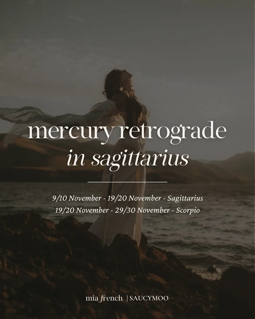 Mercury retrograde in Sagittarius (and Scorpio) 🏹🔥⚡️

9/10 November to 29/30 November

This is NOT a transit to fear, it is a transit that brings awareness and opportunity to learn and grow. While Mercury is in detriment in Sagittarius, Sagittarius