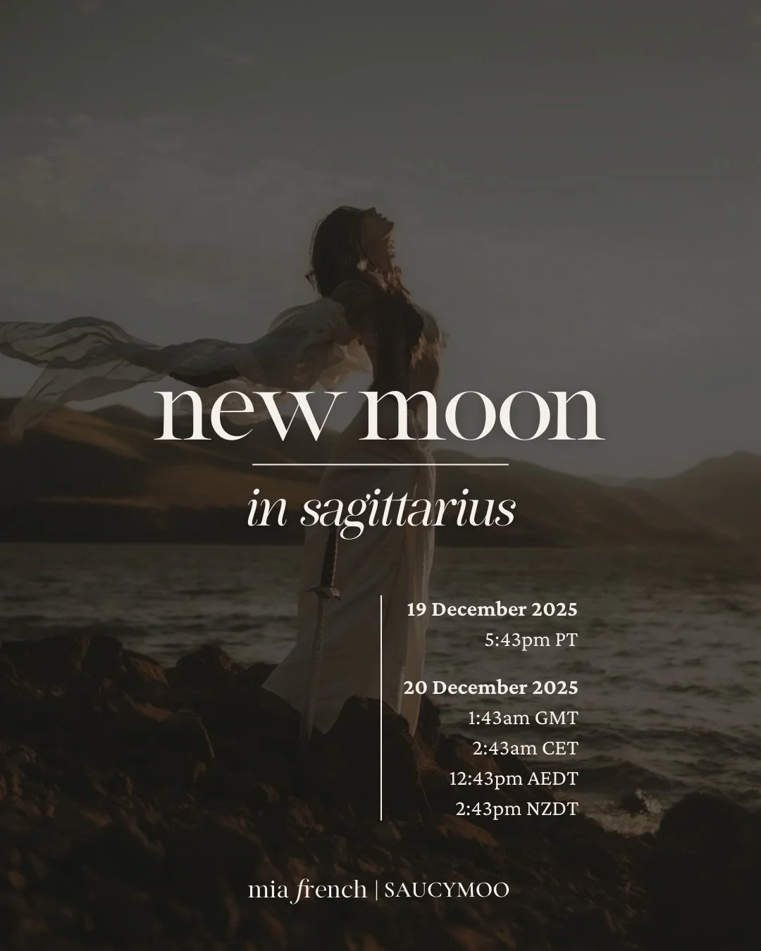 Sagittarius New Moon ~ a threshold of expansion, clarity and renewed direction. A moment that asks you to reconnect with your truth, widen your perspective and trust the part of you that knows you&rsquo;re ready for more.

The final new moon of 2025.