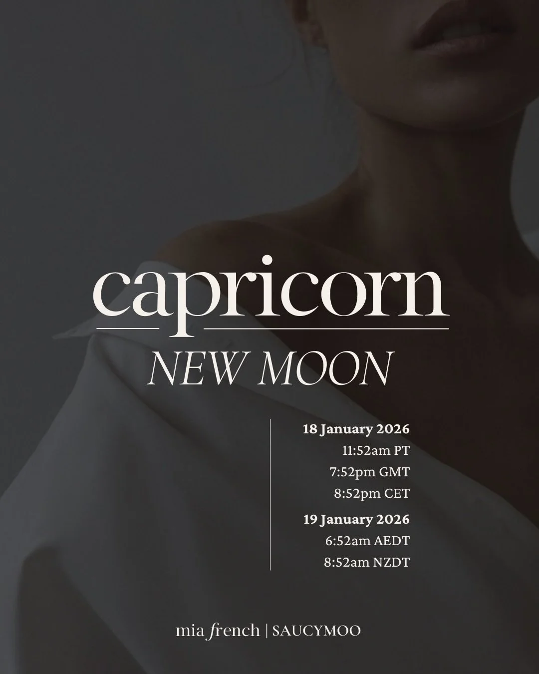 Capricorn New Moon ~ the first new moon of the calendar year 🐐🤍✨

The Capricorn New Moon isn&rsquo;t asking you to rush. It&rsquo;s asking you to be honest and intentional about what you&rsquo;re building and who you are becoming.

I&rsquo;ve share