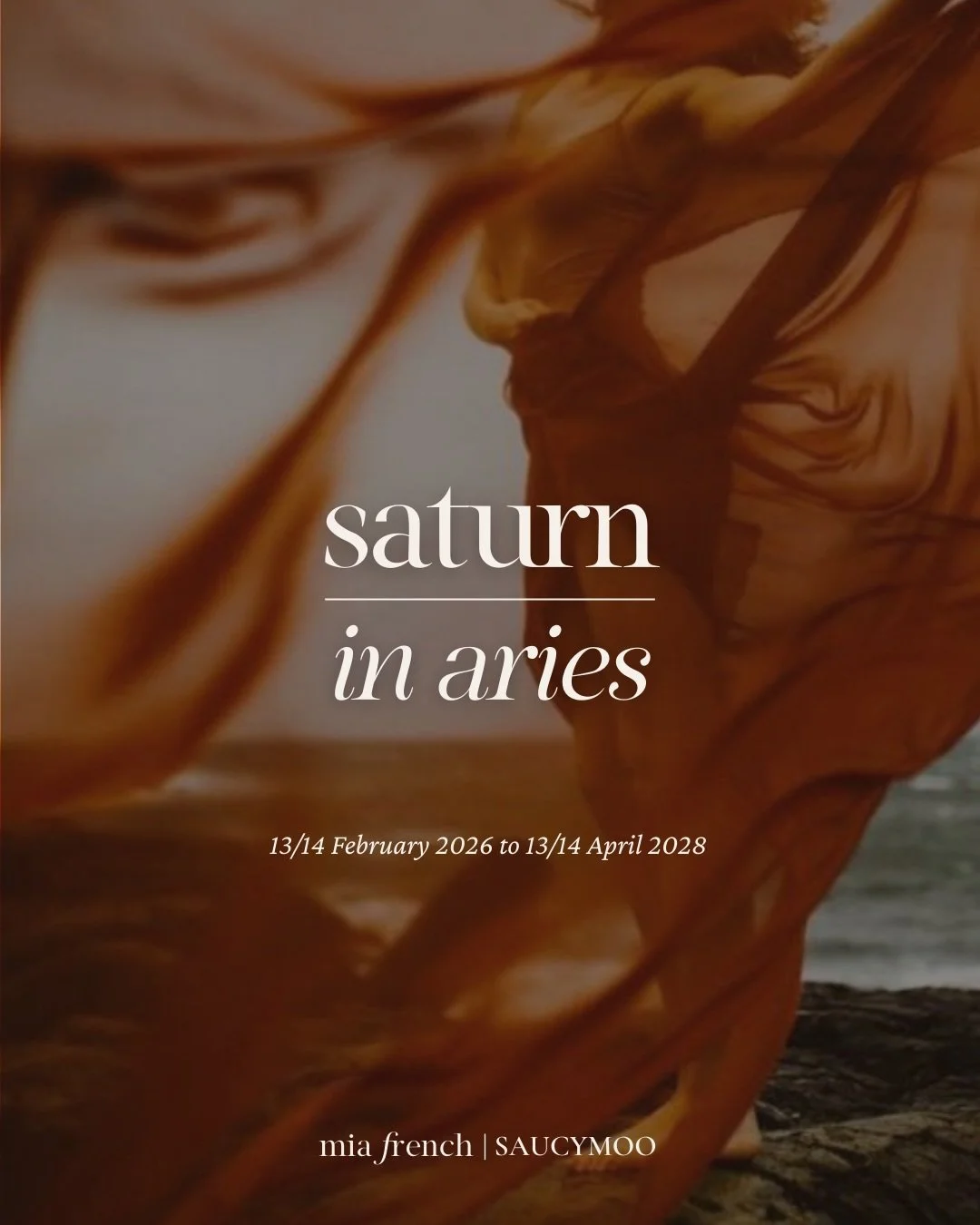 Saturn in Aries ❤️&zwj;🔥 February 13/14 to 13/14 April 2028. 

Saturn is finally moving into Aries where it will stay until April 2028. Saturn is in fall in Aries, there&rsquo;s a clash of energy - Aries has youthful exuberance, Saturn is the discip