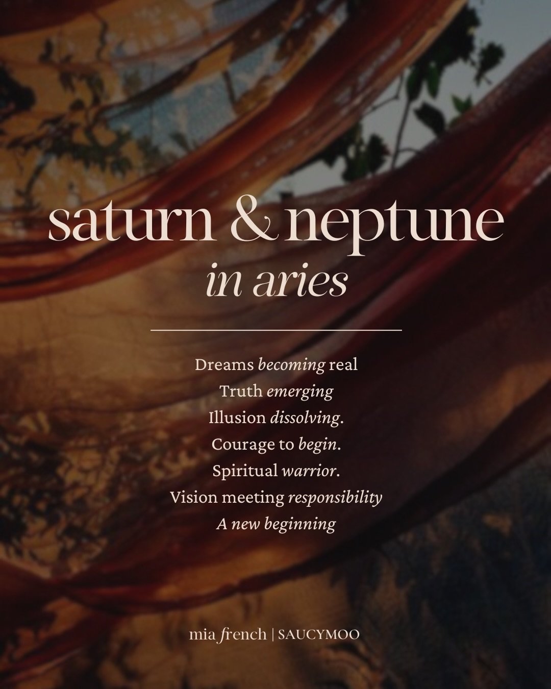Saturn conjunct Neptune at 0 degrees of Aries ❤️&zwj;🔥
 Clarity. Courage. A new beginning.

Where is Aries in your chart? This part of life is being reset over the coming years.

#saturnneptune #saturninaries #neptuneinaries #astrology #astrologerso