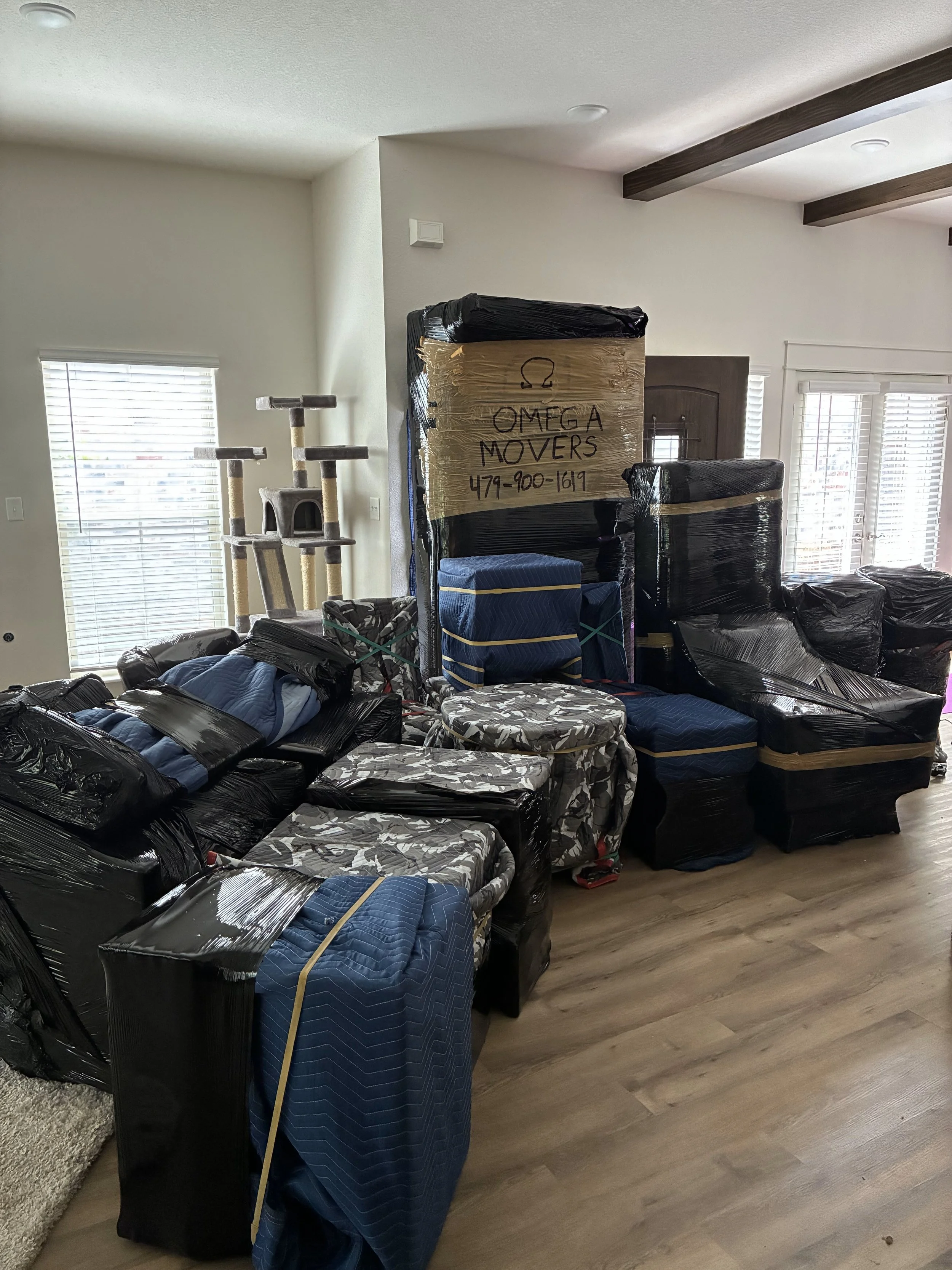 Packed and ready for loading into the moving truck