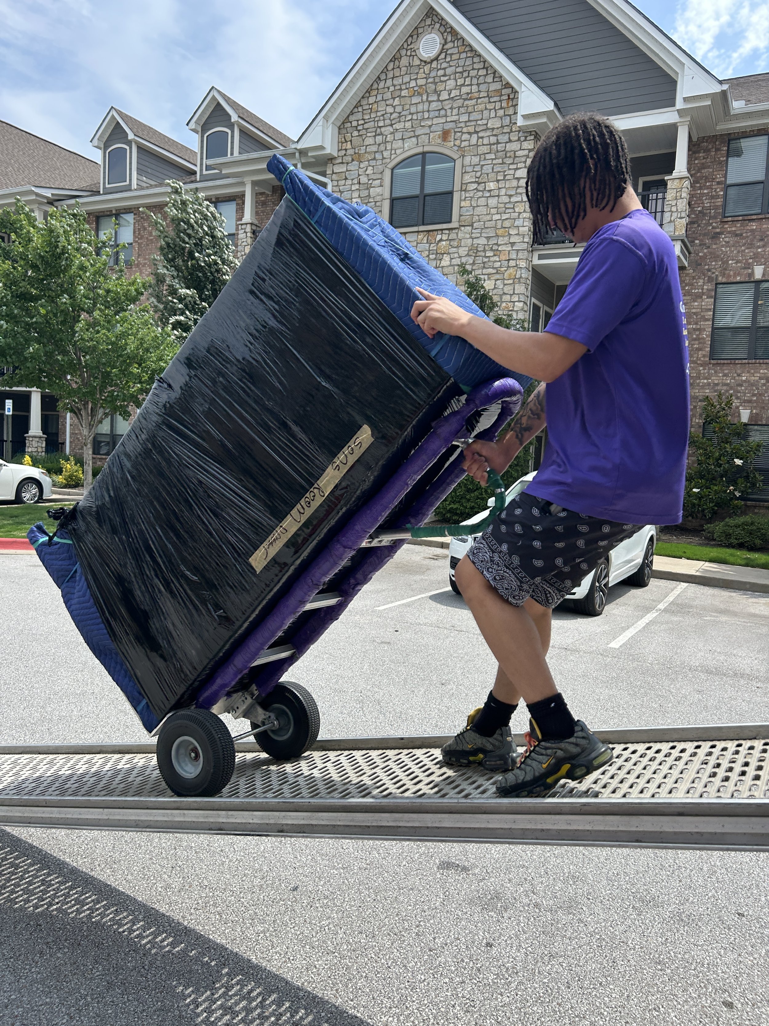 Unloading the moving truck