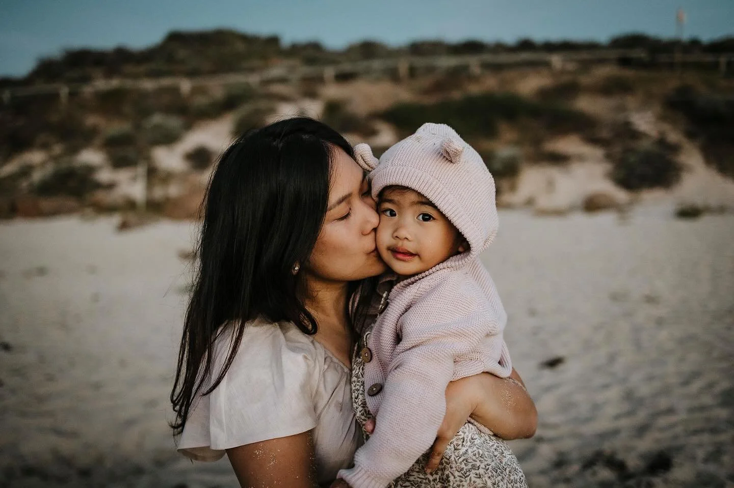 Ended our session in the last of the pretty light and some teddy bear ears 😍