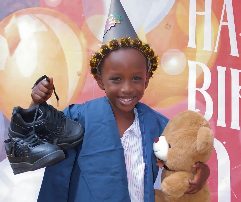 Happy Friday! We hope you had a great week because we sure did!

Alba has a big smile, thanks to the stuffed animal and shoes his sponsor gave him as birthday gifts. Before being sponsored, most of our children never had a birthday party, so we striv