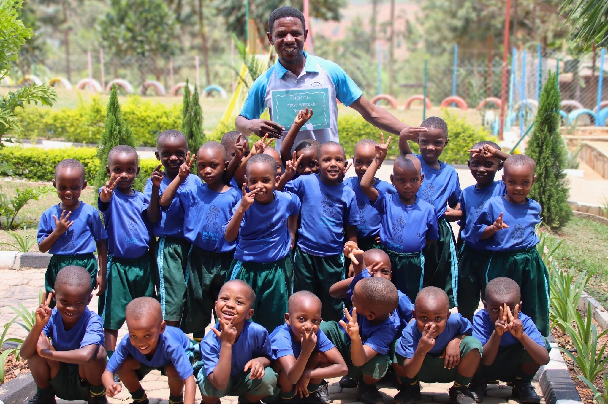Hooray, it&rsquo;s Friday! Gustave Uwanyirigira, who teaches in our Early Childhood Development program at RCCS, loves his students, and they love him in return. As you can tell from this picture, there is enough energy in Gustave&rsquo;s students to