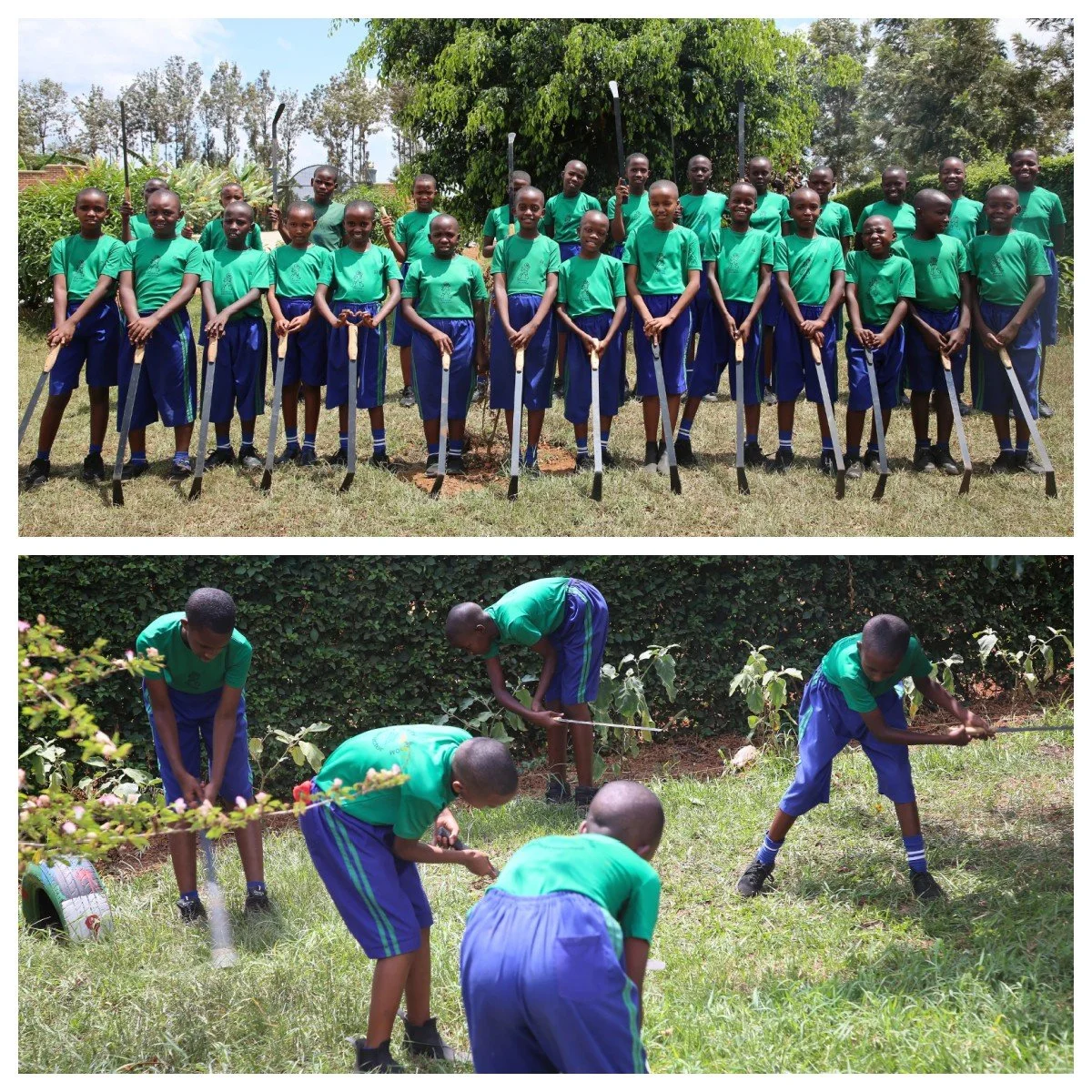 These RCCS students are hard at work helping care for their campus&mdash;using traditional curved-blade machetes to cut grass and keep our grounds clean and beautiful.

At RCCS, education goes beyond the classroom. Students take shared responsibility