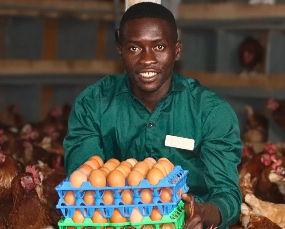 Felix Zibonukuri works in our poultry program, where each day starts with caring for the flock&mdash;and ends with something tangible in hand.

These eggs are more than a product. They represent consistency, responsibility, and the kind of work that 