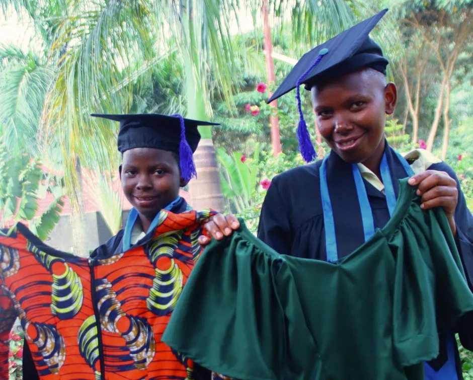 These dresses weren't bought in a store.

Diane and Aline made them.

Recently, the two young women graduated from Rwanda Children's Sewing Training Program after months of learning, practicing, and refining their skills.

Today they leave with more 