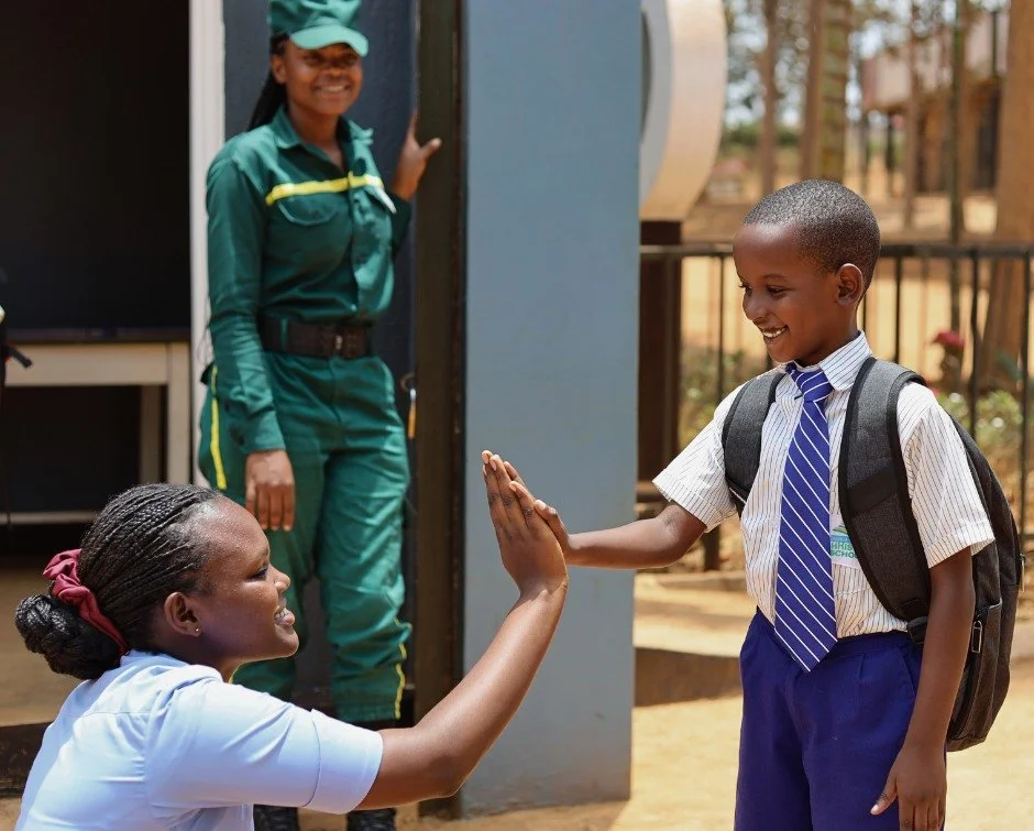 Some school mornings start with a high-five.

Caleb is a Primary 4 student at RCCS who dreams of becoming a teacher.

&ldquo;I like coming to school in the morning. I see my friends, say hello, and I am happy to learn new things.&rdquo;

And then it'