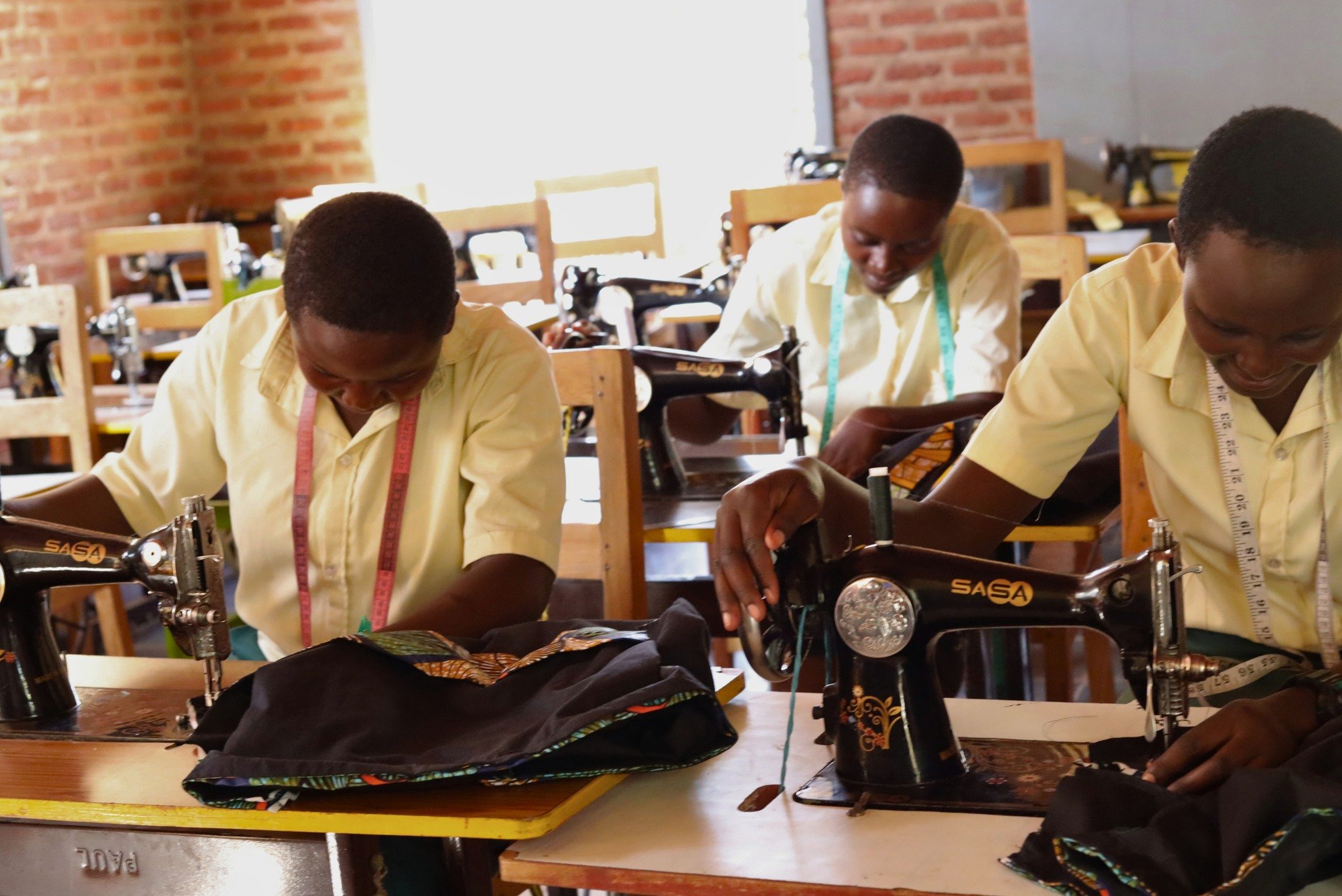 Our newest sewing class just reached its first milestone.

After three weeks of training, Francoise, Yvette Delphine, and Elisabeth finished their first product: a skirt.

&ldquo;Making my first skirt gives me confidence that I can become a professio