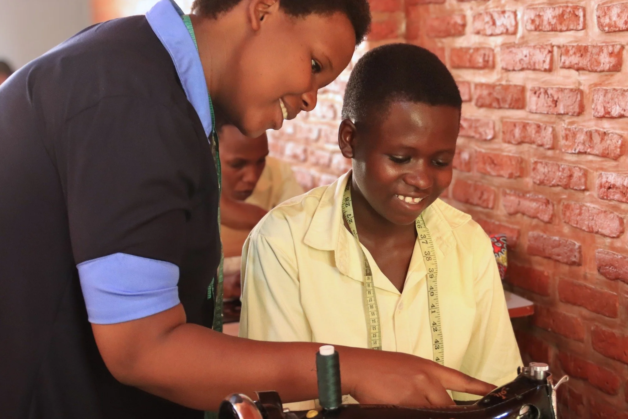 Grace has finished training to make a bias-cut skirt&mdash;and made one for herself.

Under the guidance of sewing teacher Alice Mujawiyera, she has been developing her skills one garment at a time.

&ldquo;After I finish the training, I hope to use 