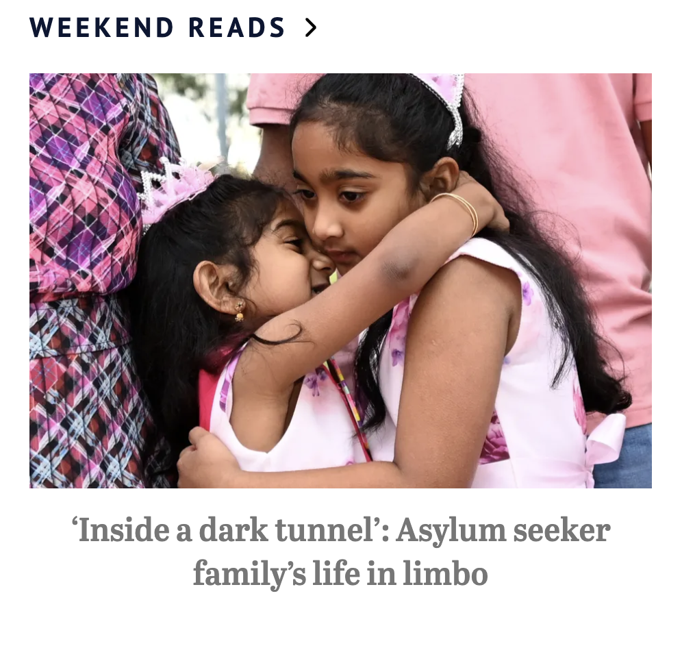 'Home to Biloela' excerpt in The Melbourne Age