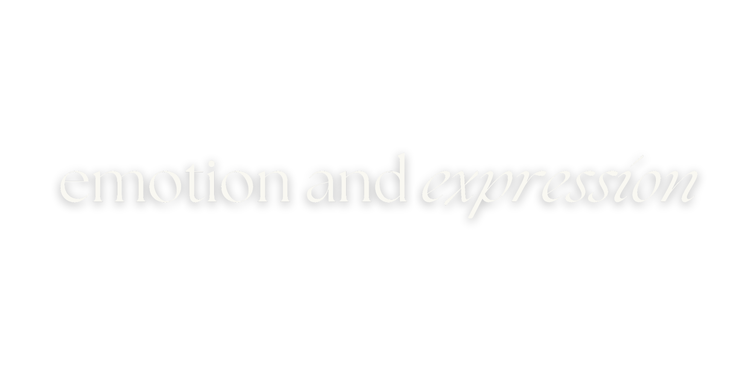 Black background with white lowercase text reading "emotion and expression"
