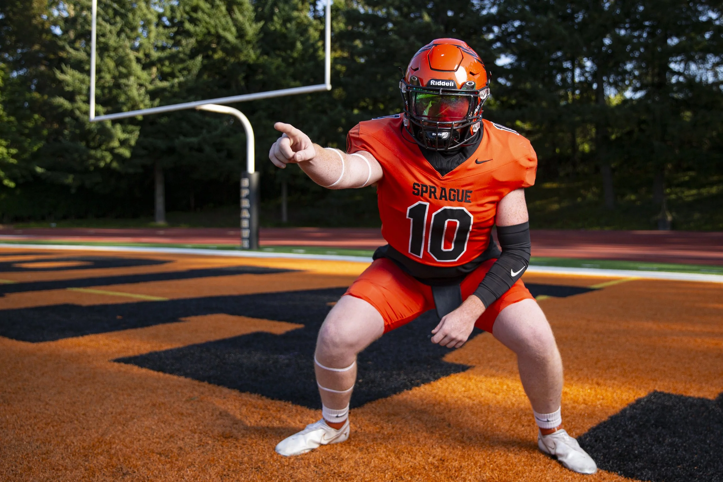 Sprague's Lucas Allen poses for a portrait during the team's media day.