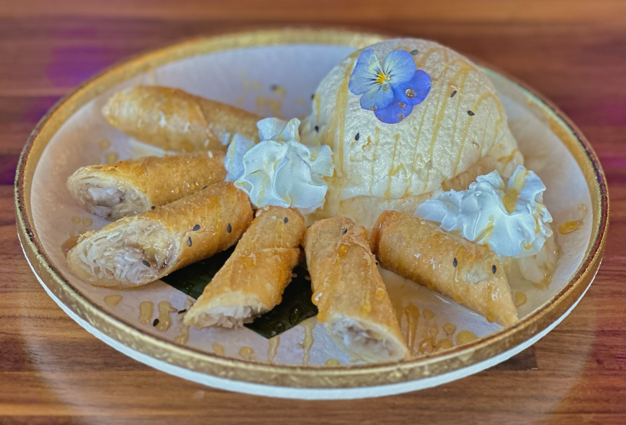 Crispy Fried Banana with Vanilla Ice Cream