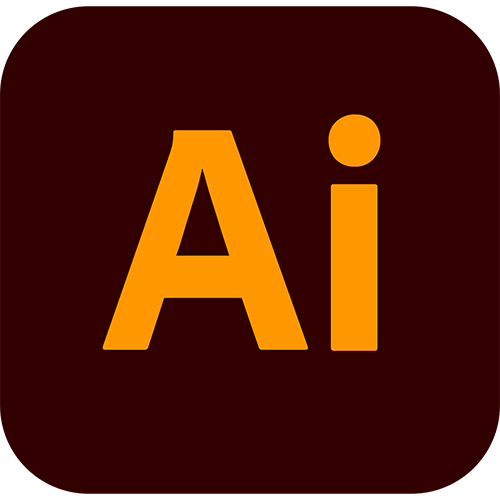 Adobe Illustrator logo with a dark red background and yellow letters 'Ai'