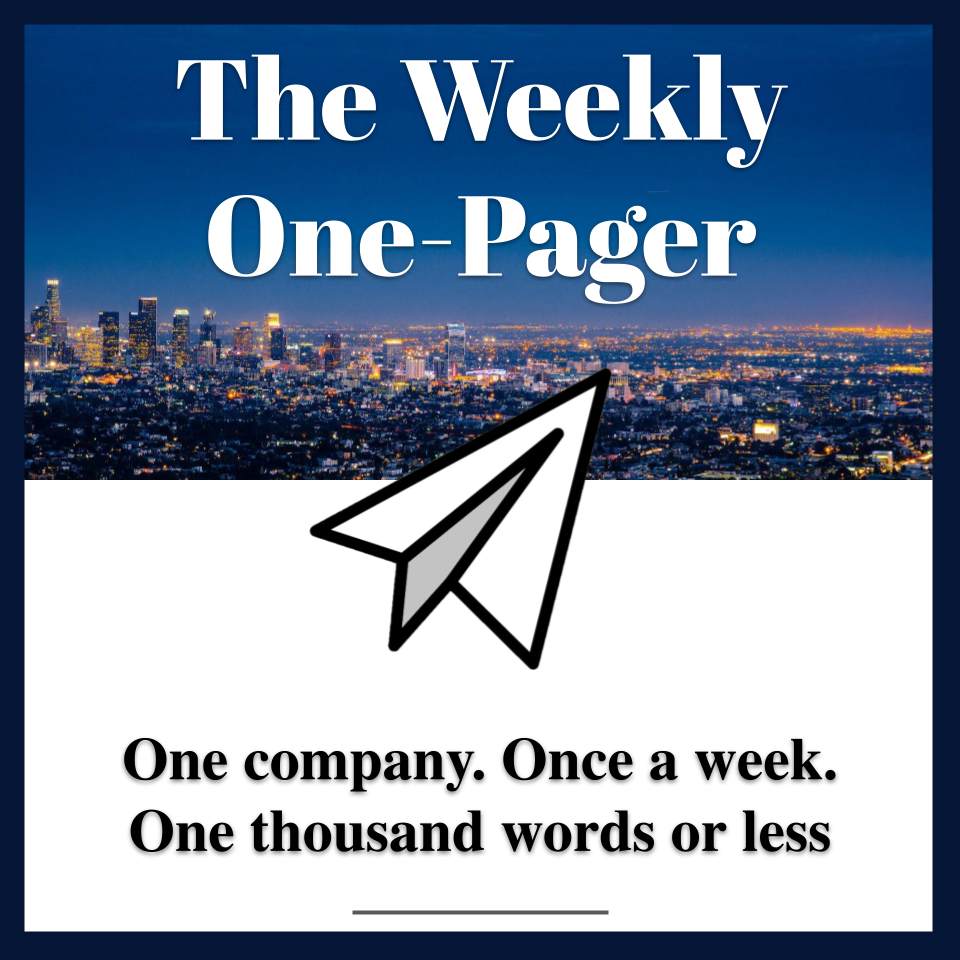 Welcome to the Weekly One Pager