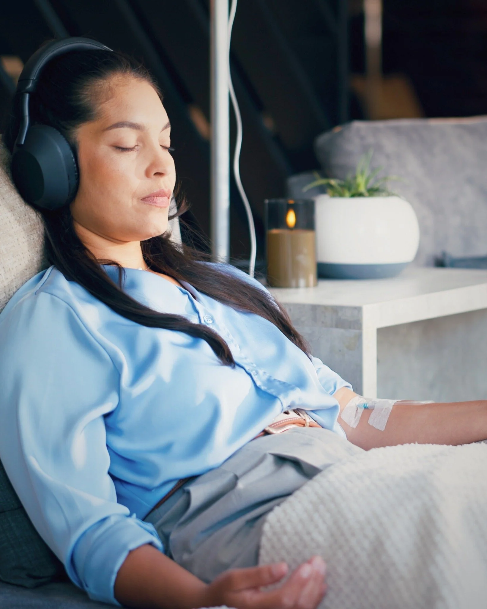 Why do you relax during an IV drip?