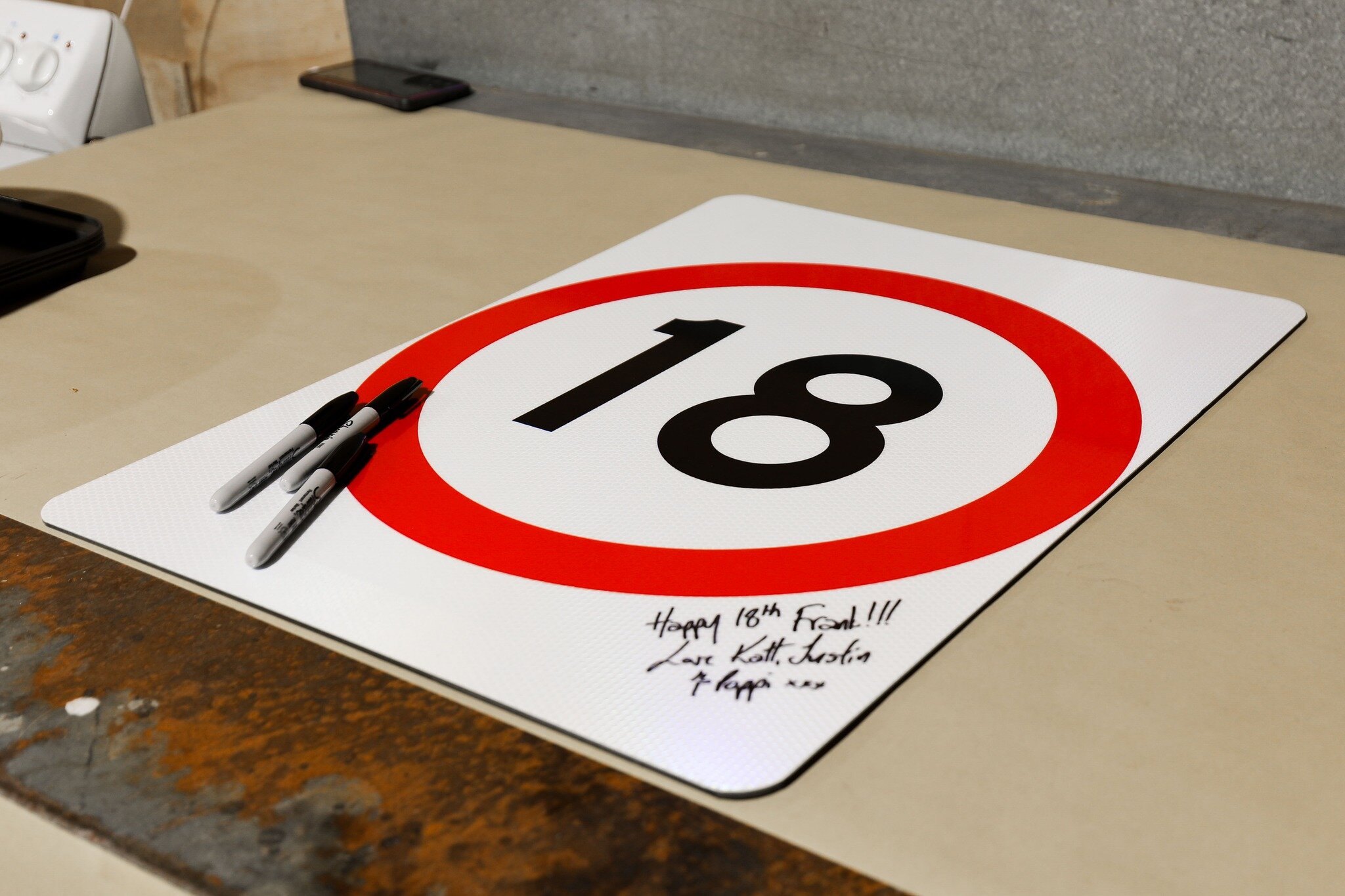 🎂🚀 &quot;Eternal 18&quot; Birthday Card: A Sign of Celebration! 🚦🎉

This isn't just a card; it's a keepsake! 💌

Celebrate the 18th (or any) year in life with our unique 18-speed limit sign birthday card. It's a gift that can be signed by friends