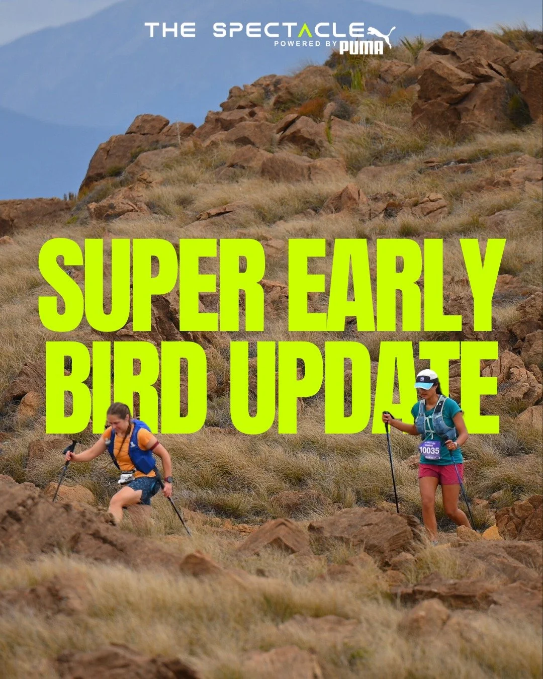 Super Early Bird spots are almost gone!

If you're thinking of doing any of these events and want to secure the best possible price, you'll likely need to get your entry in today or tomorrow!

&bull; Kid&rsquo;s Mile &ndash; 8 spots left
&bull; 22km 
