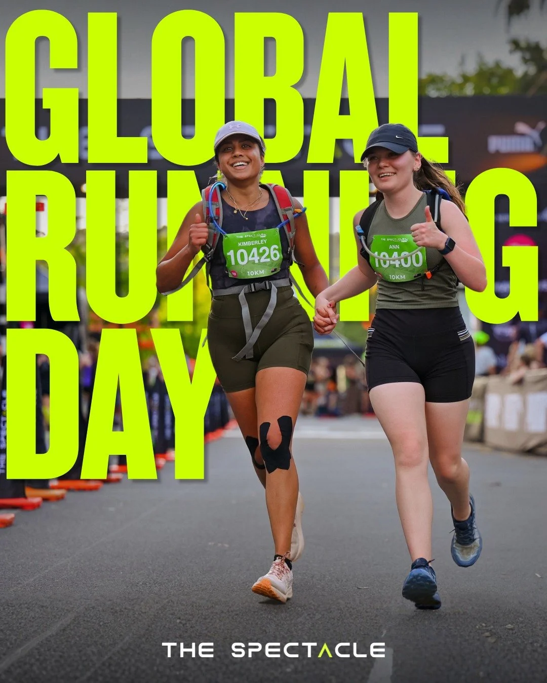 Happy Global Running Day! 🌎🏃

Whether you're chasing a PB, exploring a new trail, training for The Spectacle, run-walking your first kilometre, or just escaping the chaos of everyday life for a bit, you're part of an incredible community that spans