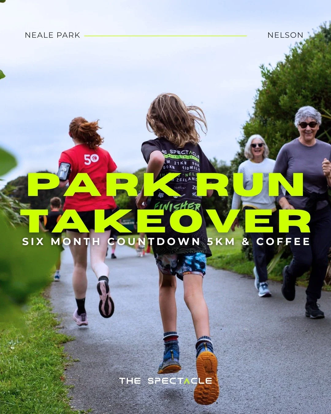 We&rsquo;re taking over Neale Park Parkrun to kick off the official 6 month countdown to Year 3 of The Spectacle!

Whether you're a regular Parkrunner or walker, training for The Spectacle, or just keen for a social morning trot with the community, w