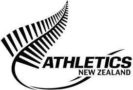 Logo of Athletics New Zealand featuring a stylized black and white fern leaf with the word 'ATHLETICS' and 'NEW ZEALAND' beneath.