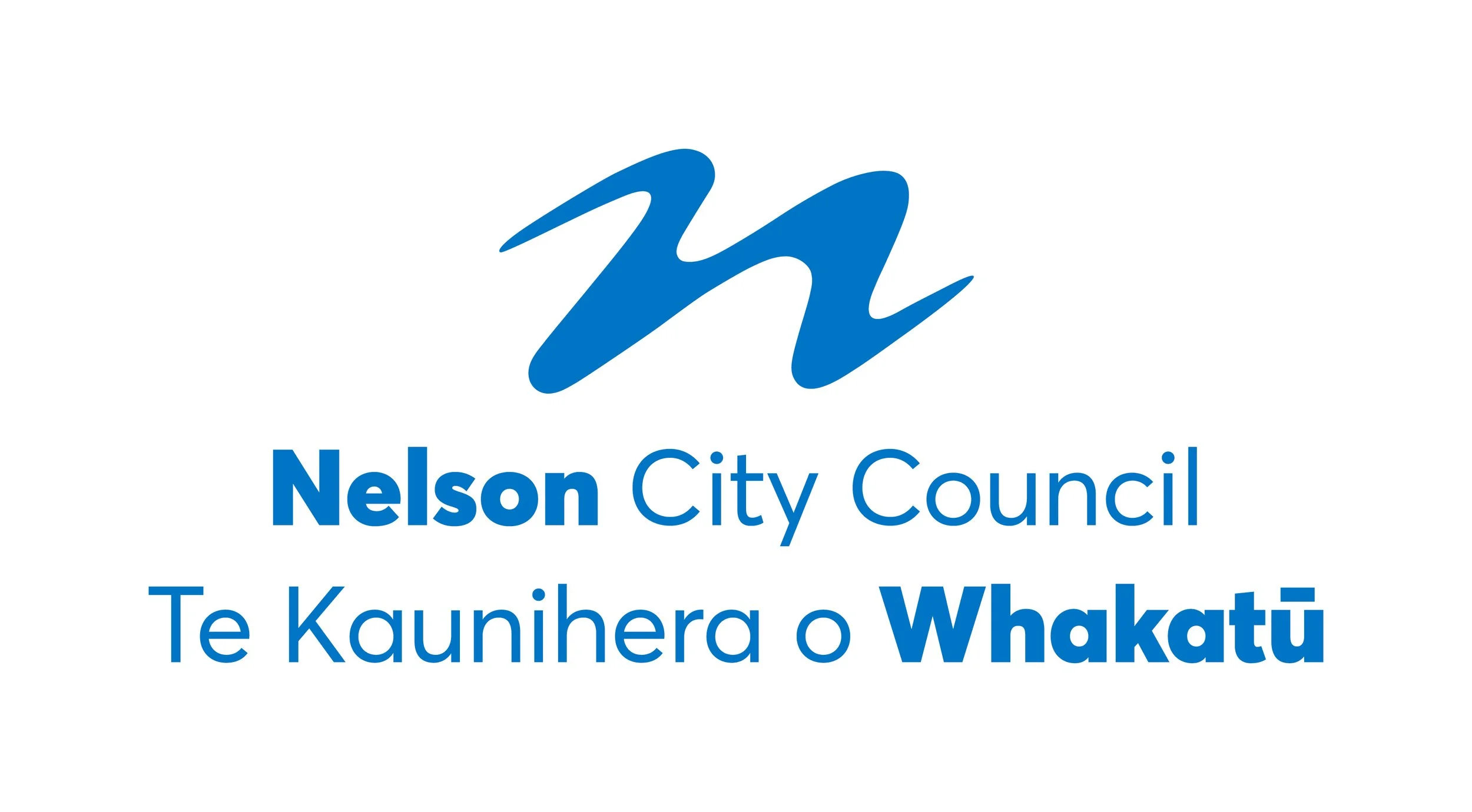 Nelson City Council logo featuring a stylized blue 'N' and the text 'Nelson City Council' in English and Māori.