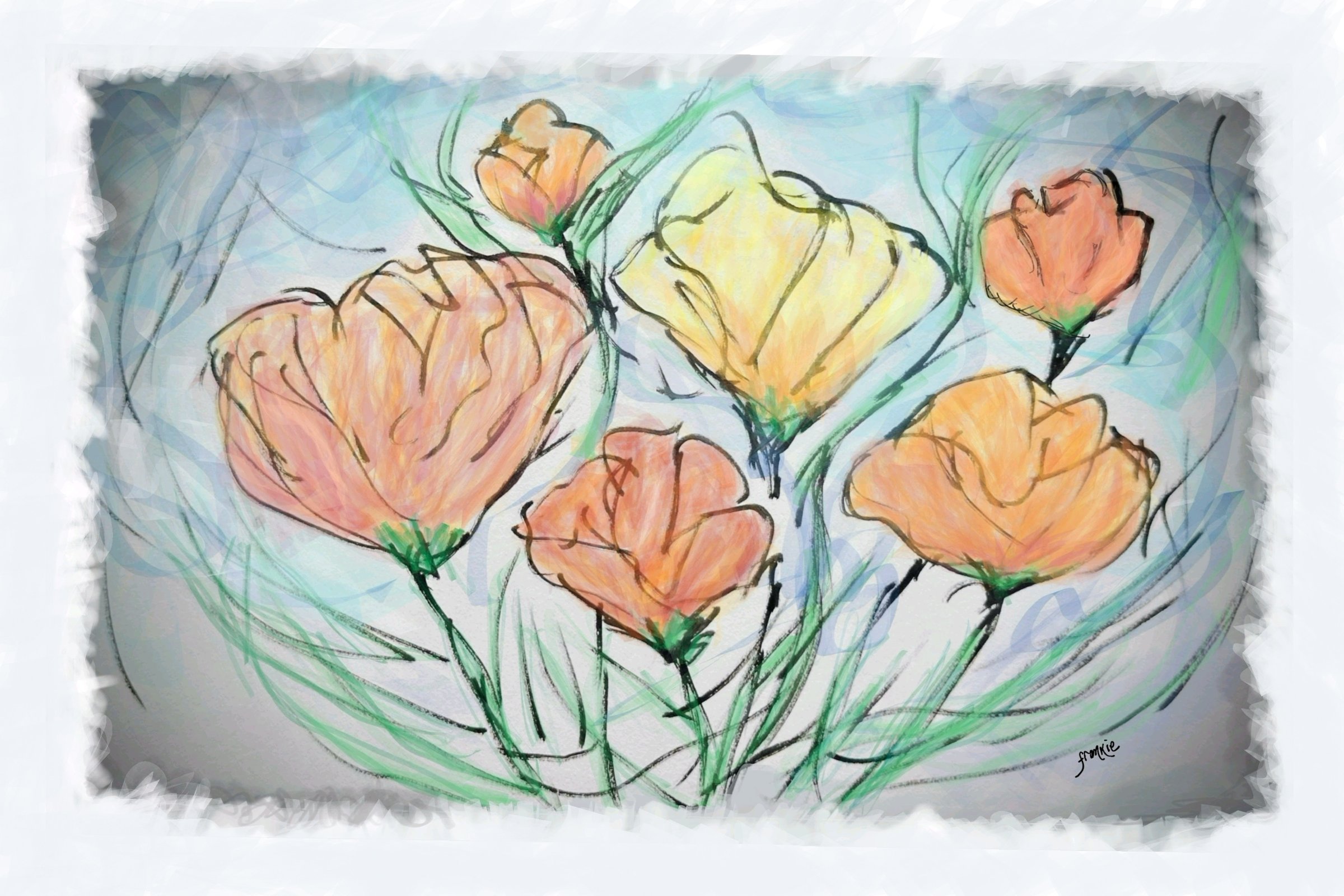 "Tis a Gift..." simple poppies