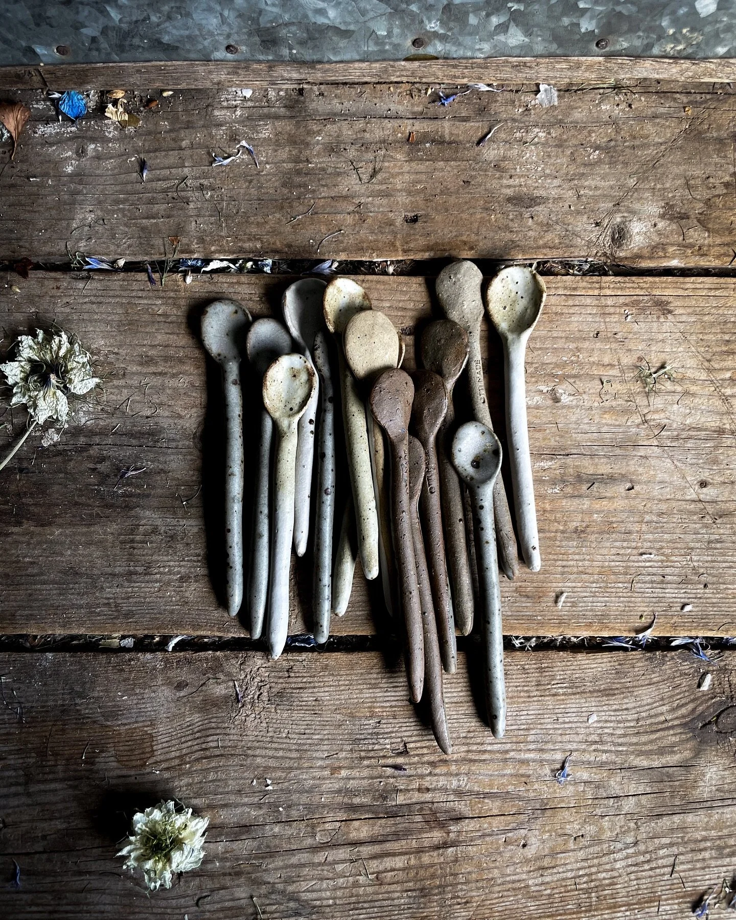 Is there a word for a group of spoons? There&rsquo;ll definitely be some of these in my next firing. Such cuties. X Ilona #ceramicsaustralia #australianpotter
#smallbatchceramics #bespokeceramics #smallbatchpottery #handcraftedceramics 

#reductionfi