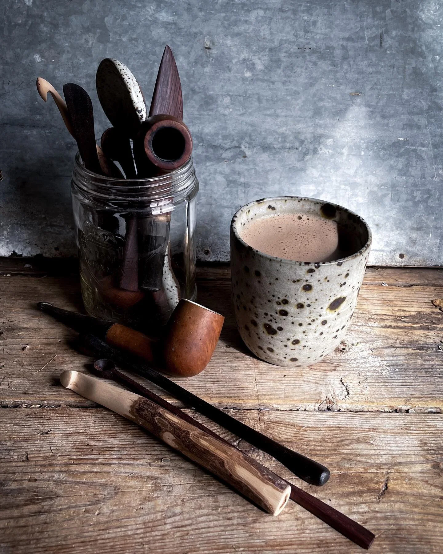 This little collection of handmade objects caught my eye this morning. My whole life I have been a bit of a bower bird. Collecting meaningful things. Mostly aged. Often showing it. But always there&rsquo;s been a reason why. An inherent value in the 