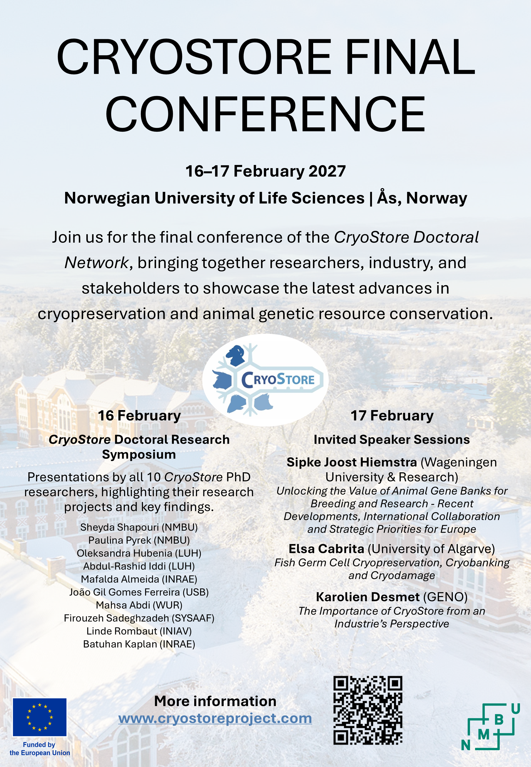 Join us for the CryoStore Final Conference!