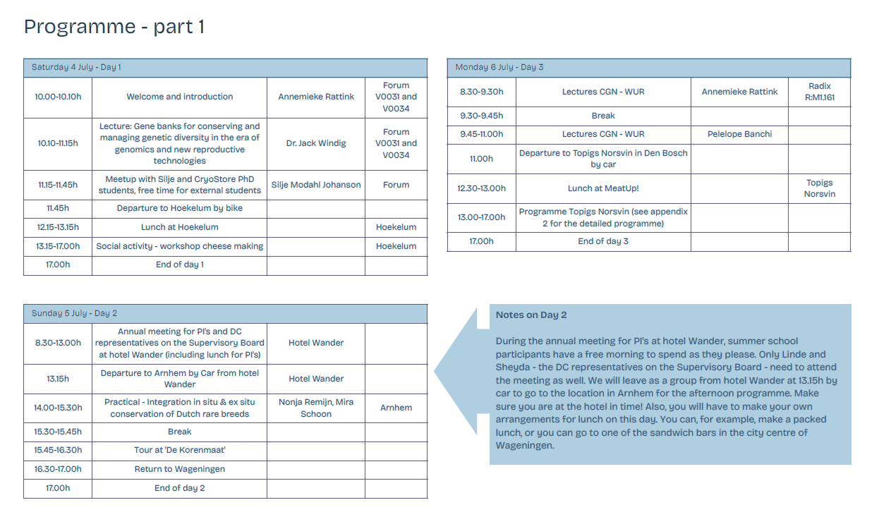 Updated program - CryoStore Training School