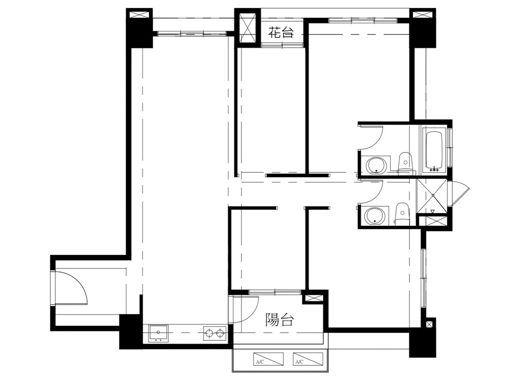 皇普園首之道原始四房格局平面圖