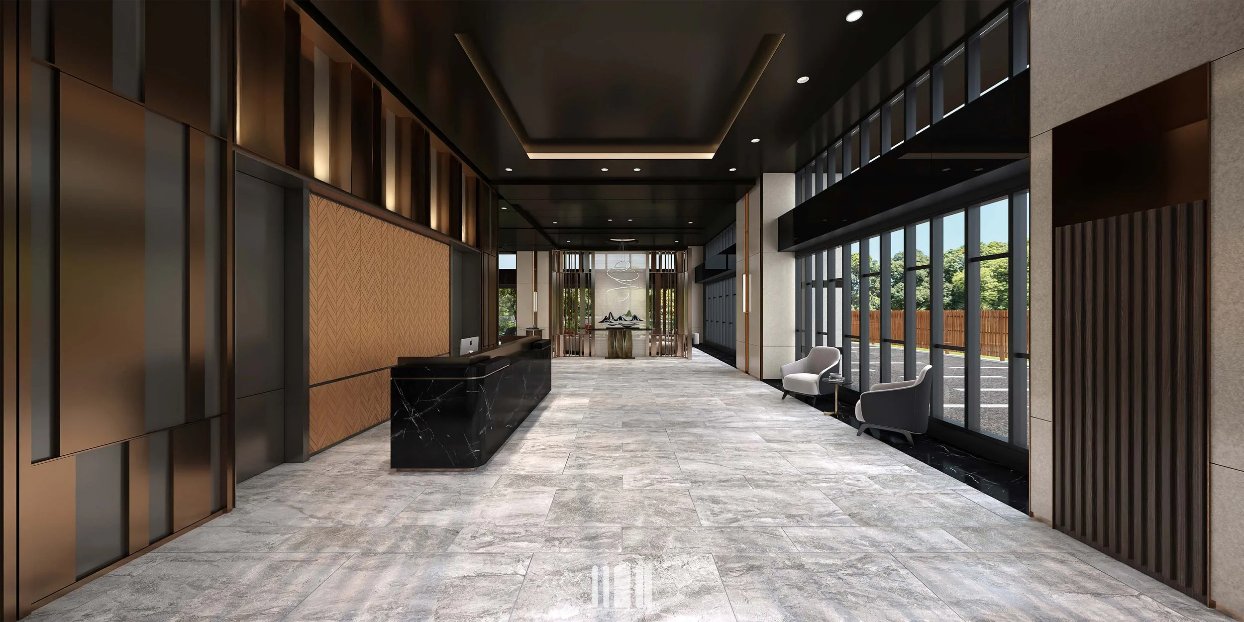 名邸｜迎賓大廳，L 型動線的起點