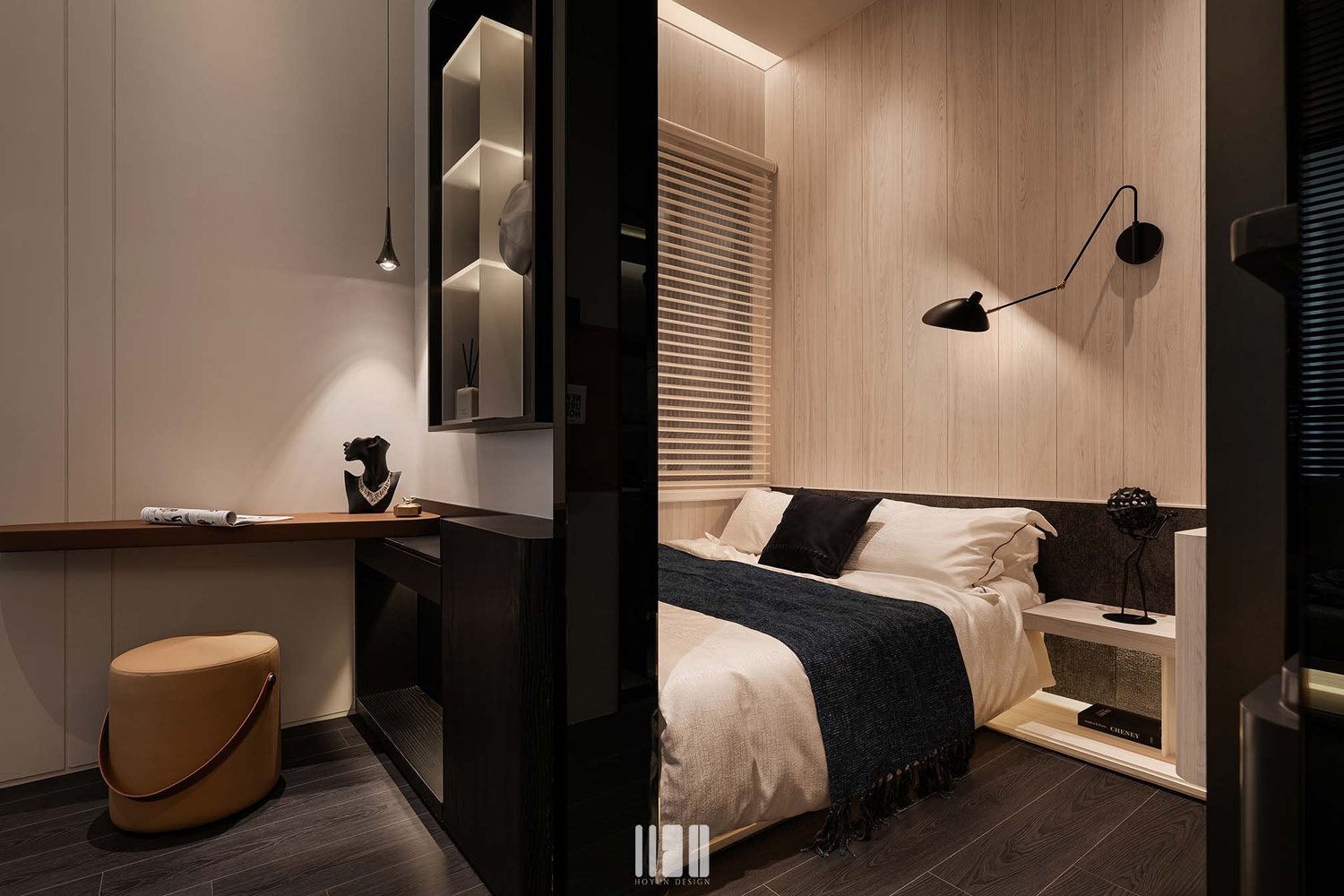 新北林口樣品屋｜工作區與臥房串聯｜展示與收納整合