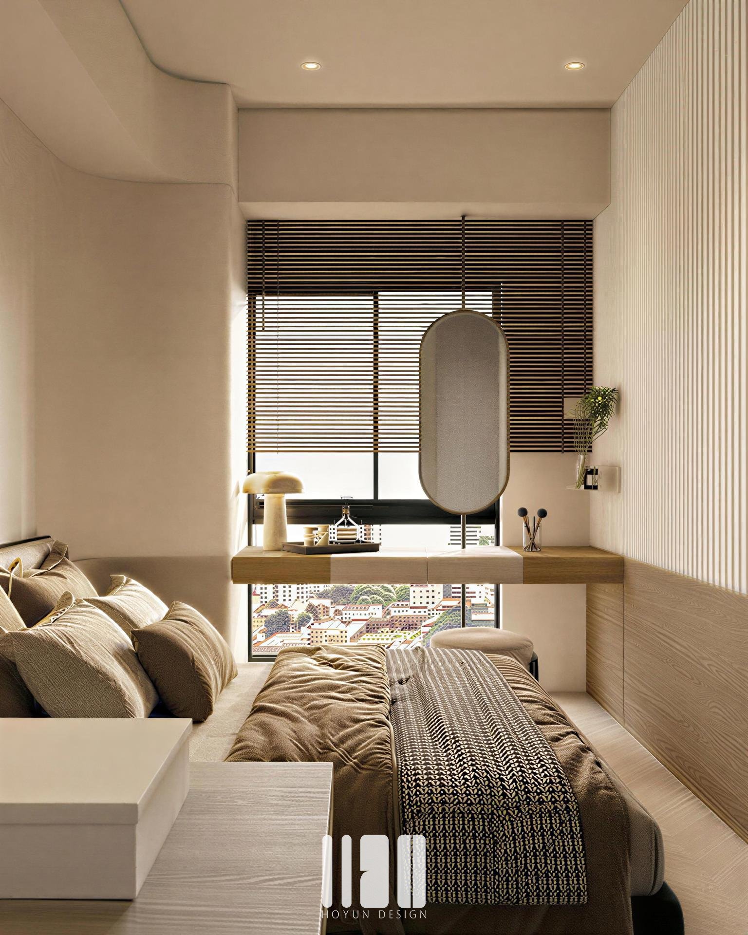 桃園藝文 | 大和仰慕 | 26.5坪樣品屋
「小坪數 &times; 放大生活感 &times; 無壓迫」
小坪數，不代表只能將就生活
本案為桃園藝文特區 26.5坪兩房樣品屋，
放大空間有一個方法，就是「模糊邊界」。
玄關延伸電視牆，
讓進門的第一眼就是完整的生活畫面。
餐廳與臥室書桌串聯，
讓工作、用餐、生活自然融合。
不是讓空間變大，
而是讓生活變得更自由。
&mdash;
空間，不只是被使用，
也值得被看見。
HOYUN 和勻設計
#和勻設計
#室內設計
#室內設計師
#青埔
#桃園
