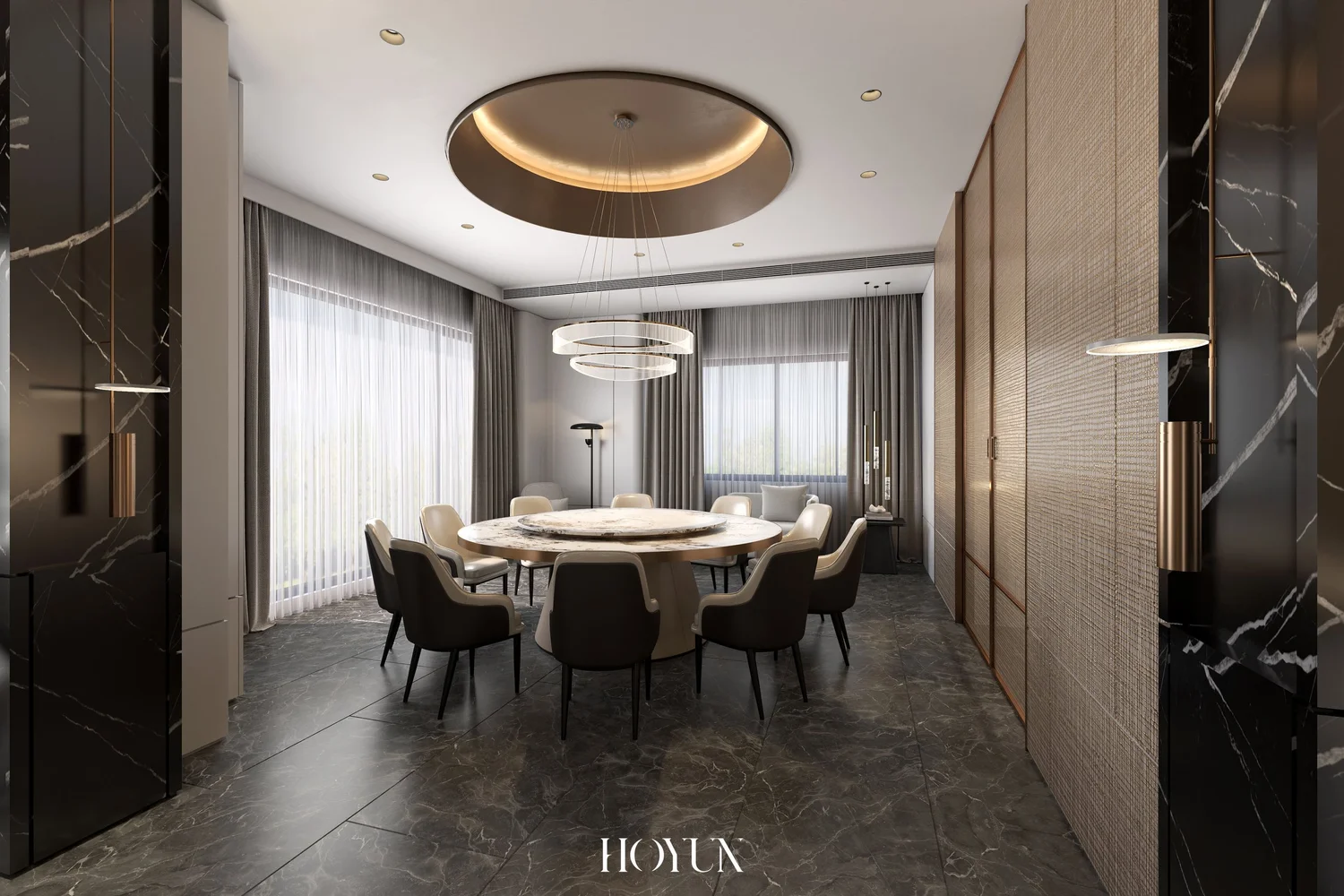 苗栗 辰光別墅 招待所｜1F 餐廳宴會廳 10 人餐桌