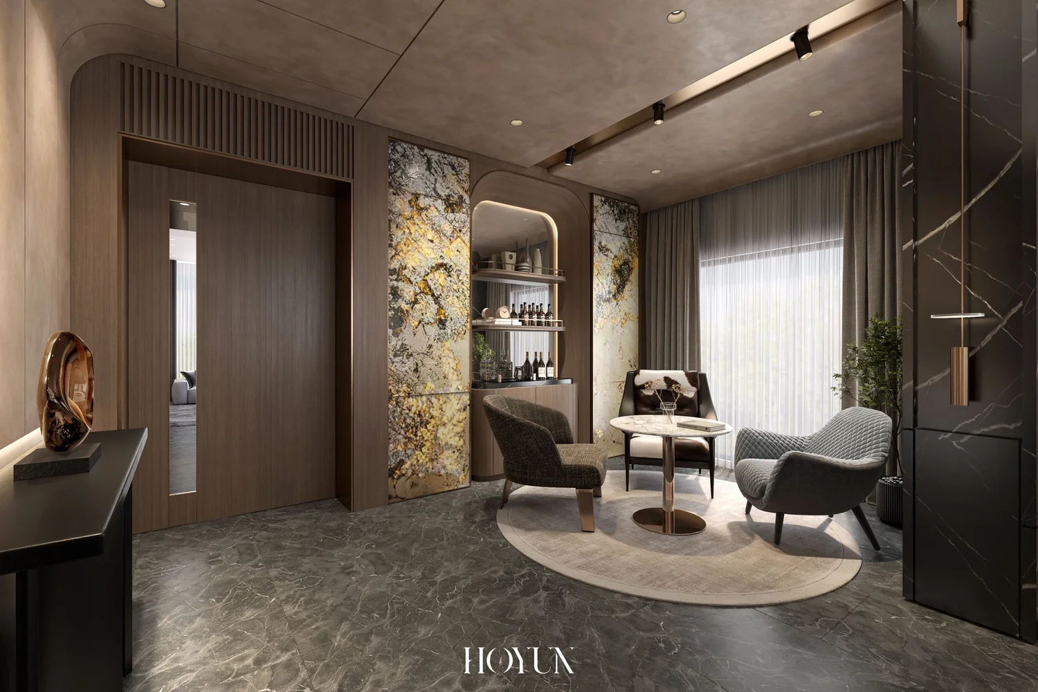 苗栗 辰光別墅 招待所｜1F 品酒透光展示櫃