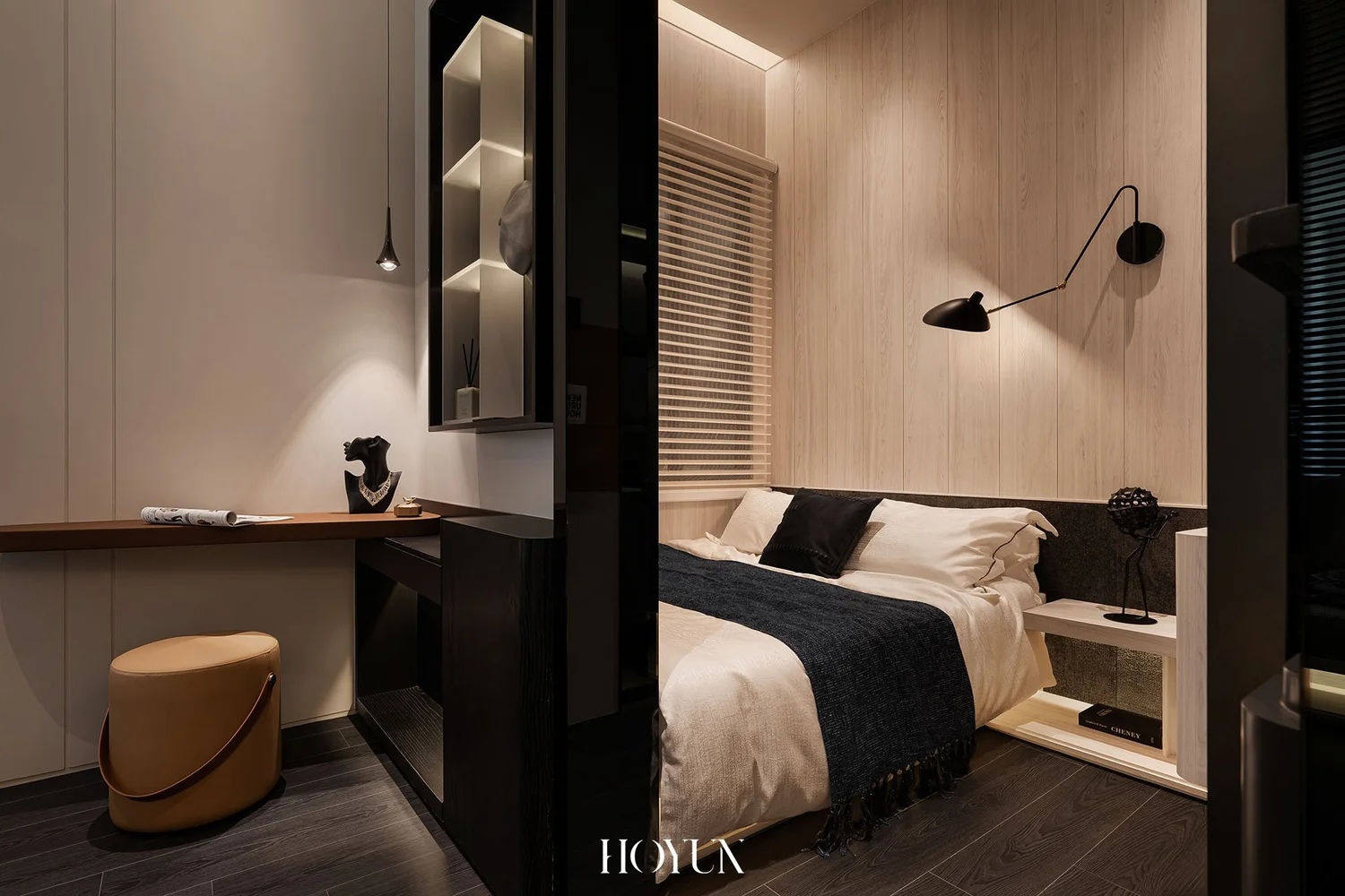 新北林口樣品屋｜工作區與臥房串聯｜展示與收納整合