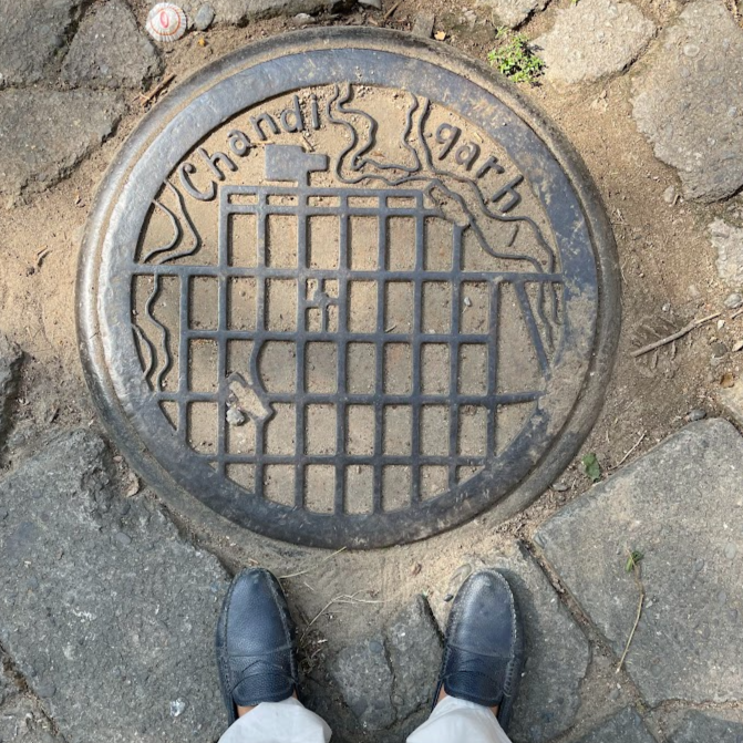 chandigarh's manhole cover at abc nursery